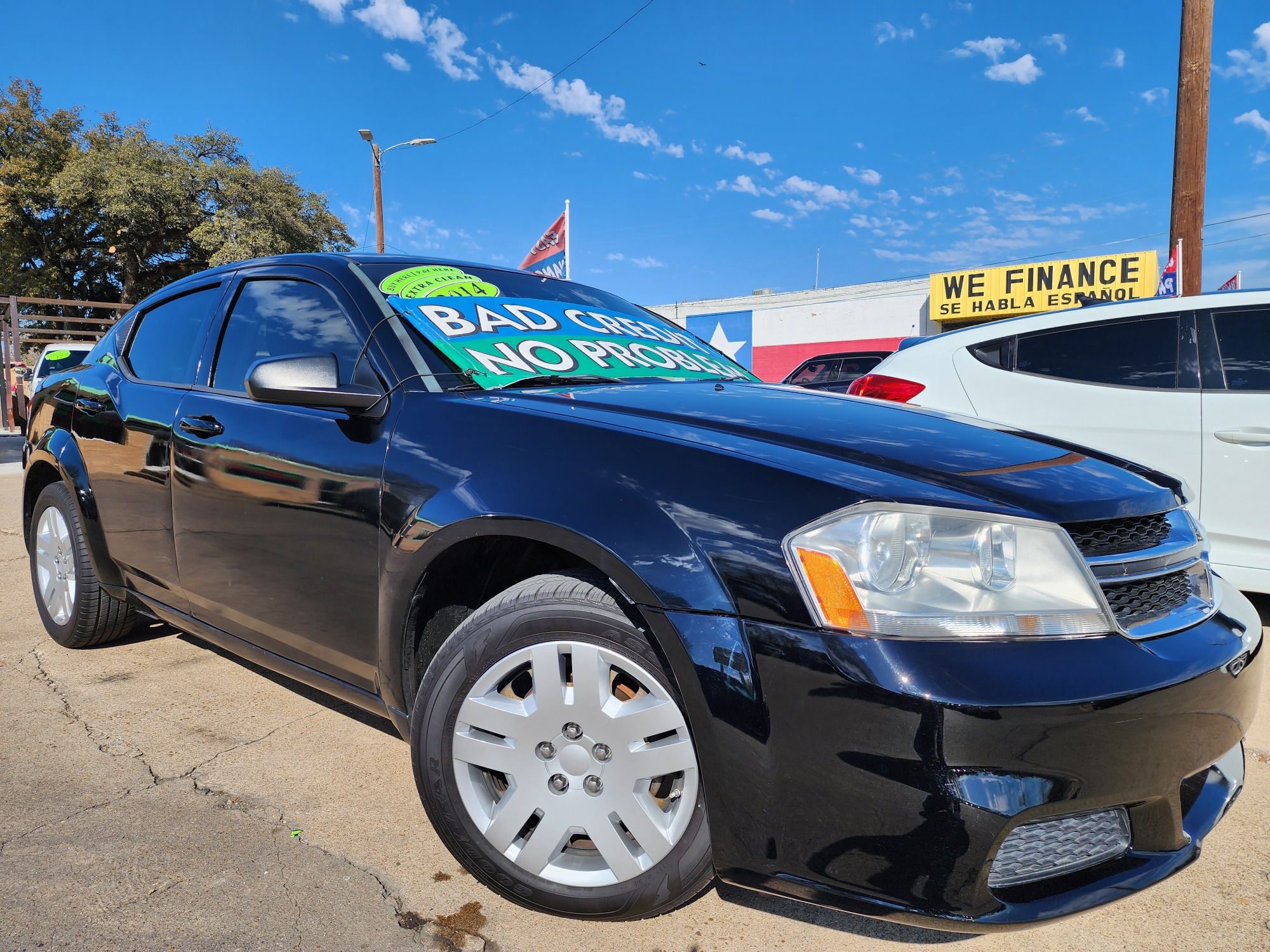 2014 BLACK Dodge Avenger SE (1C3CDZAB6EN) with an 2.4L L4 DOHC 16V engine, 4-Speed Automatic transmission, located at 2660 S.Garland Avenue, Garland, TX, 75041, (469) 298-3118, 32.885551, -96.655602 - Welcome to DallasAutos4Less, one of the Premier BUY HERE PAY HERE Dealers in the North Dallas Area. We specialize in financing to people with NO CREDIT or BAD CREDIT. We need proof of income, proof of residence, and a ID. Come buy your new car from us today!! This is a very clean 2014 DODGE AVENG - Photo #0
